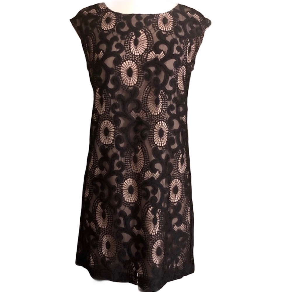 LOFT Lace Black Shift Dress, 2P/ XS/Small